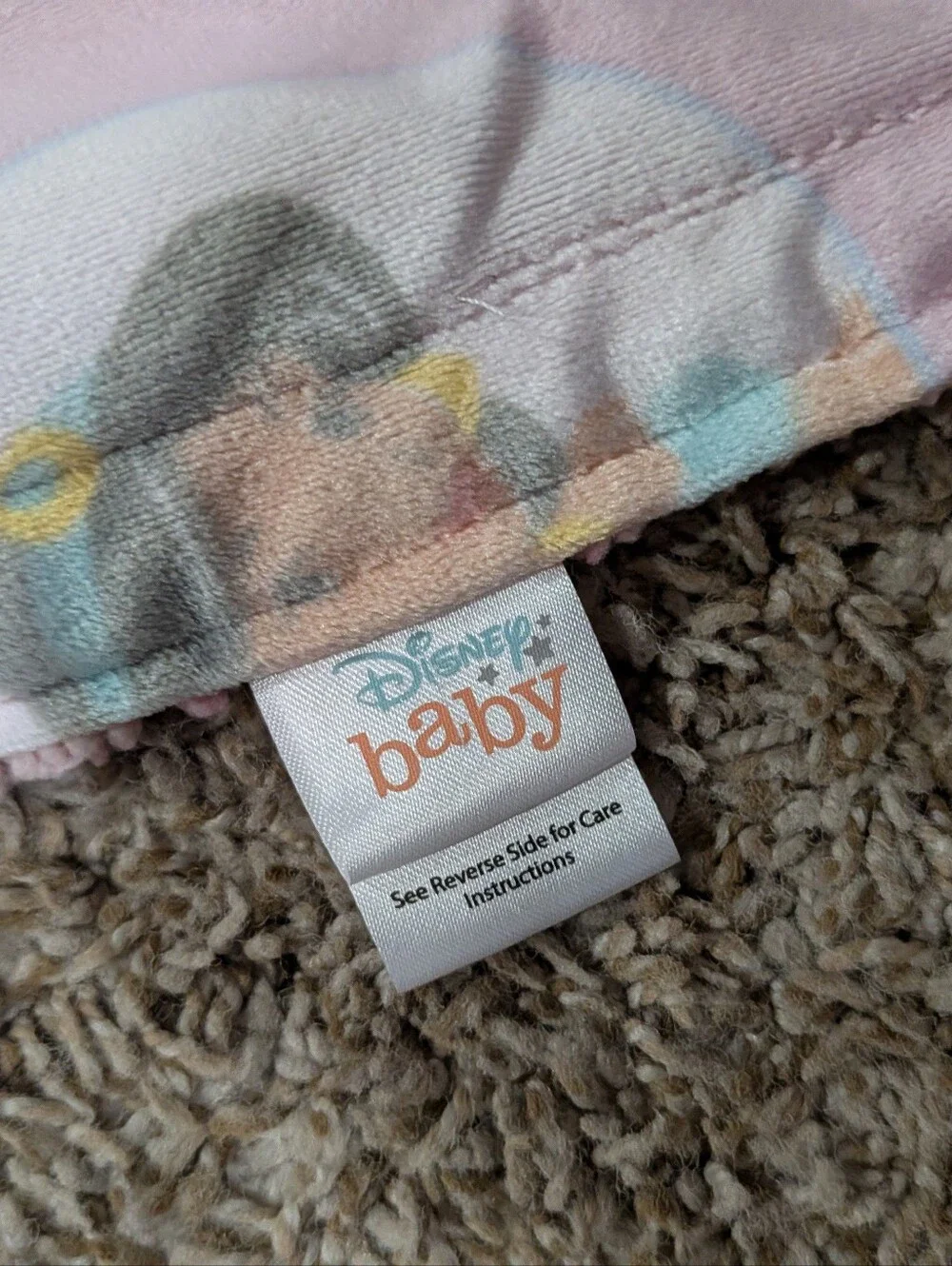 Disney princess baby blanket minky Sherpa pink